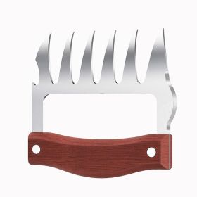 LMETJMA Bear Claws Stainless Steel BBQ Meat Shredder Claws with Wooden Handle Bottle Opener Turkey Chicken Claws KC0423 LMETJMA Bear Claws Stainless Steel BBQ Meat Shredder Claws with Wooden Handle Bottle Opener Turkey Chicken Claws KC0423